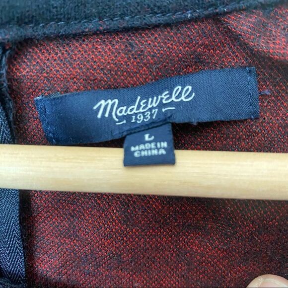 Madewell Mariner Stripe Midi Dress Nautical Sweater Navy Red wool - Picture 5 of 10